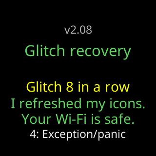 Glitch 8 in a row: I refreshed my icons, your Wi-Fi is safe