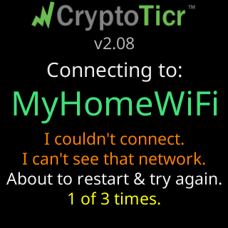 I couldn’t connect: about to restart and try again, 1 of 3 times