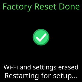 The ticker at step 4: Factory reset