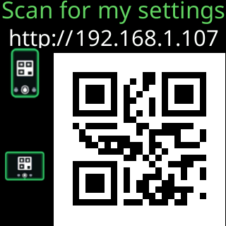 The ticker showing its address as a QR code