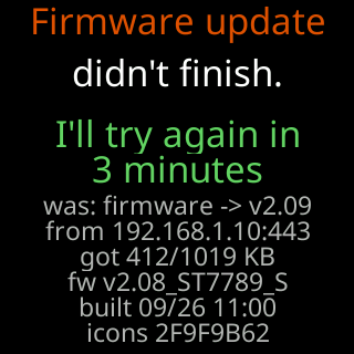 Firmware update didn’t finish: I’ll try again in 3 minutes