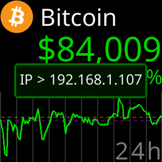 A coin card with a small green-bordered note overlaid on it: IP > 192.168.1.107