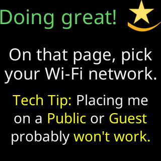 The ticker at step 9: Choose your Wi-Fi