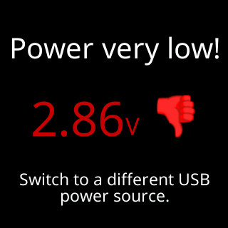Power very low!, the danger band, red thumb down