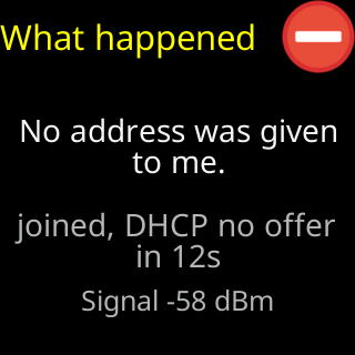What happened: no address was given to me, after the join itself worked
