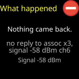 What happened: nothing came back, with the evidence underneath