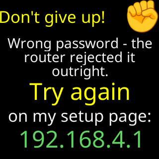 The ticker's card with the setup page's address, for anyone who closed the page