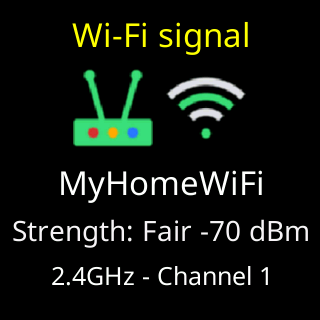 Wi-Fi signal: strength Fair -70 dBm