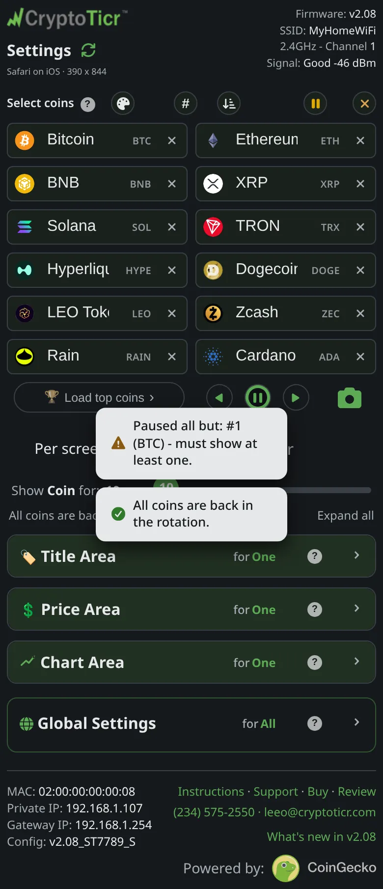 Back in the rotation after Show all coins