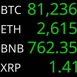 Four coins per screen, the four prices in one column at nearly one size