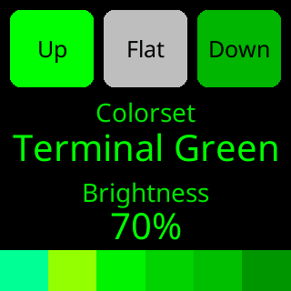One per screen in the Green colorset